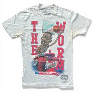 Dennis Rodman The Worm Detroit Pistons Caricature Mitchell & Ness NBA T Shirt S